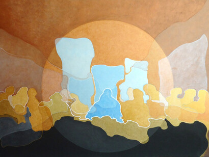 Marina Carboni, Leonardo - il Cenacolo, 2013, acrilico su tela, 80 x 120 cm