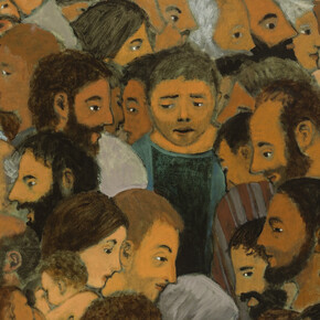 Brian Kershisnik, An issue of blood, 2018. Courtesy of Thomas and Kathleen Taylor and BYU Museum of Art