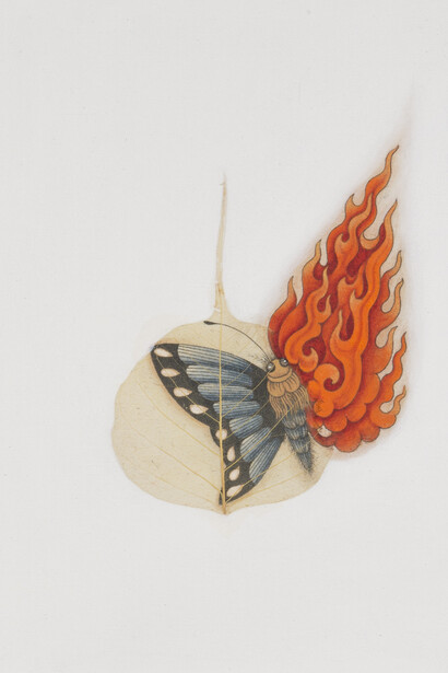 Fatal Attraction III
2015
Gade
acrylic, bodhi leaf on canvas
23.2 x 31 cm (9 x 12 ¼ in)