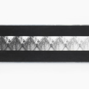 Aldo Tagliaferro, Progetto per MEMORIA-IDENTIFICAZIONE – in una variabilità temporale, 1972, fotografia applicata su tavola/photos on board, 37 x 161,5 cm. Courtesy of Osart Gallery Milano

