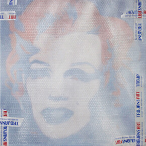 Shen Shaomin, "Handle with Care No. 19," 2014, oil on canvas, 36 x 36 inches (91.5 x 91.5 cm)