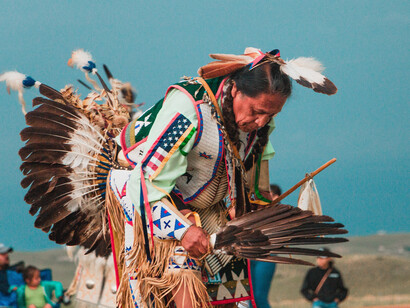 Lakota Native American Man at Pow Wow, USA