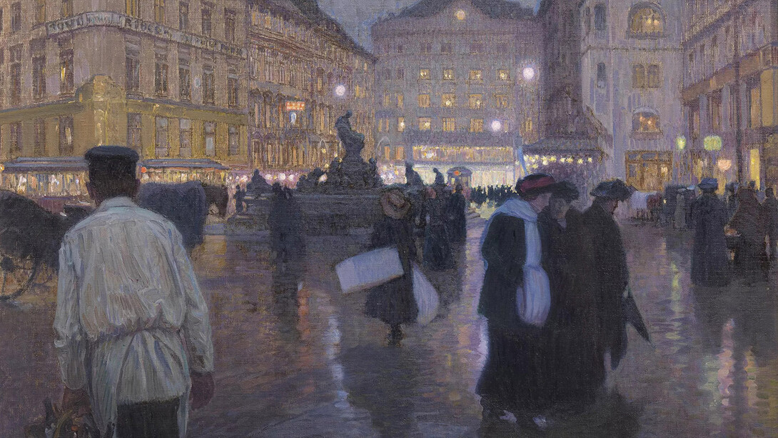 Ferdinand Kruis, Der neue markt am abend, 1914. Mit freundlicher genehmigung des Musa Museum