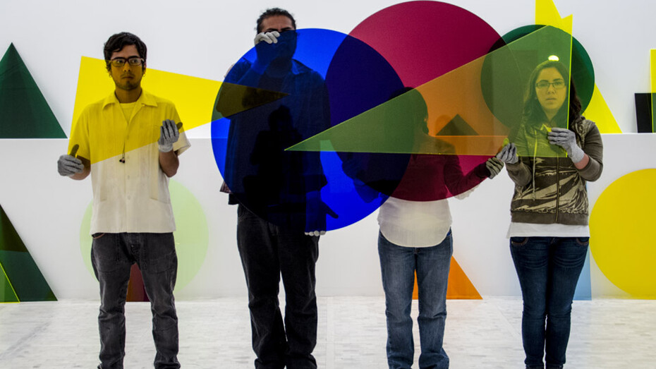 Amalia Pica, A ∩ B ∩ C, 2013, Acrylic sheets, overall dimensions variable. Solomon R. Guggenheim Museum, New York, Guggenheim UBS MAP Purchase Fund. Installation view, Museo Tamayo Arte Contemporáneo, Mexico City, A ∩ B ∩ C, April 9–July 14, 2013. Courtesy the artist and Marc Foxx Gallery, Los Angeles. Photo: Daniela Uribe, courtesy the artist and Museo Tamayo Arte Contemporáneo 