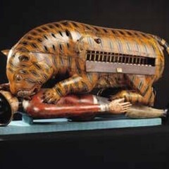 'Tipu's Tiger', a carved and lacquered wooden semi-automaton, Mysore, India, about 1793. Museum no 2545 (IS). © Victoria and Albert Museum, London