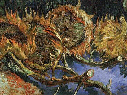 Vincent Van Gogh; Girasoles, 1887, Kröller-Müller Museum, Otterlo (detalle)