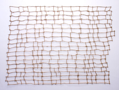 José María Guijarro, 18 verses of the archipelago (Hölderlin),1989-2009. Esparto rope. 125 x 250 cm