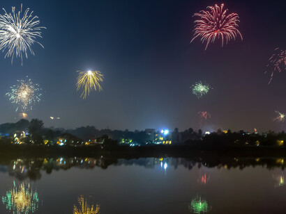Fireworks during Diwali in Chennai