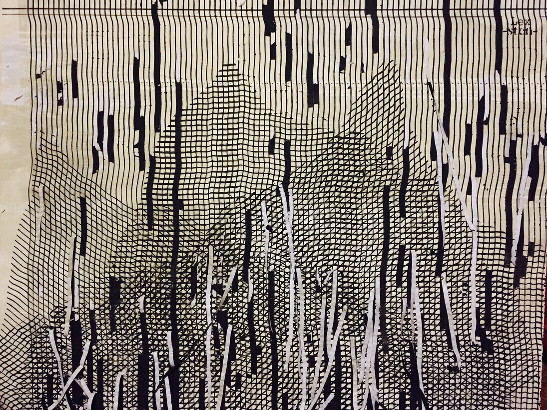 Sten & Lex, Untitled, Stenciled work on wood, 150 x 120 cm, Image courtesy Saatchi Gallery, London