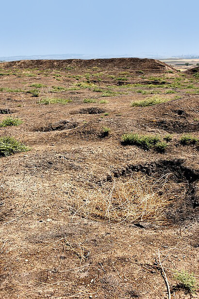 Yasin Tepe archaeological site featuring looters' pits, Sulaymaniyah Governorate, Iraqi Kurdistan