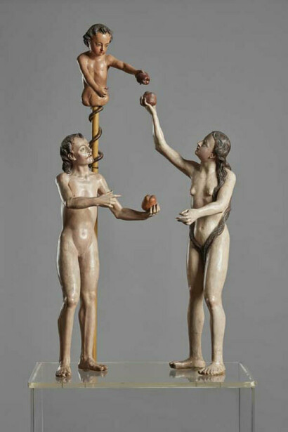 Anónimo, Grupo escultórico de Adán y Eva, s. XVIII. Cortesía del Museo Pedro de Osma