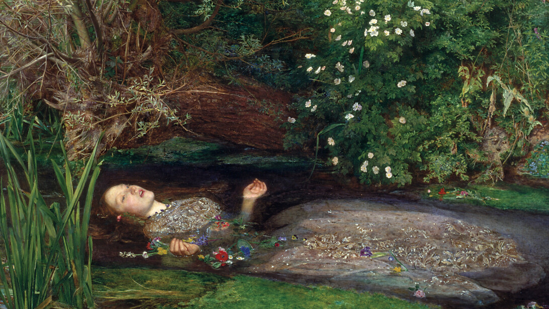 John Everett Millais, "Ophelia", 1851. Óleo sobre lienzo, 76 x 112 cm. Tate Collection, Londres