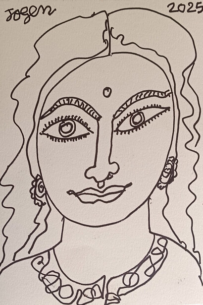 Jogen Chowdhury, Sundari-1, 2025. Courtesy of Dhoomimal Gallery