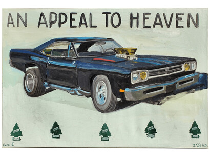 Evan Jones, An Appeal To Heaven, acrylic on canvas 45x66.5 inches. Courtesy of the artist and Thomas Deans Fine Art