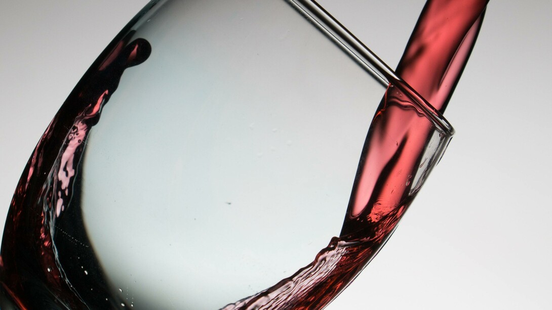 A poured glass of red wine Malbec, the most cultivated wine in Argentina 