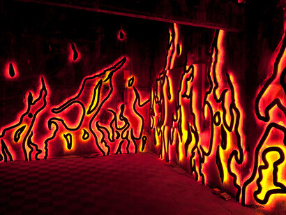 Los Carpinteros, Candela, 2013, Painted MDF, LED lights, Dimensions variable, Photo by Paco Gómez, Courtesy of Sean Kelly Gallery, New York, and Matadero de Madrid © Los Carpinteros