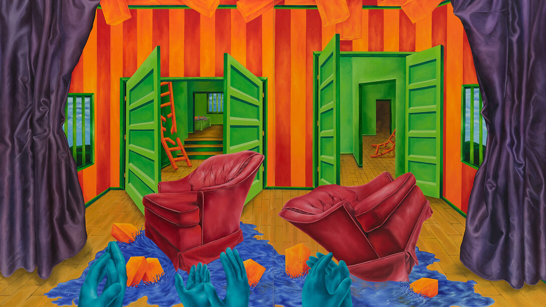 Rachel Simon Marino, Running on air (detail). Courtesy of Berggruen Gallery