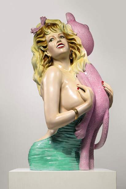 Jeff Koons, Pink Panther, 1988, Porcelain on formica base, 41 x 20 1/2 x 19" (104.1 x 52 x 48.2 cm), Gift of Werner and Elaine Dannheisser MoMA © 2015 Jeff Koons