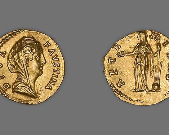 Roman, minted in Rome, Aureus (Coin) Portraying Emperor Marcus Aurelius, A.D. 153/54, issued by Antoninus Pius