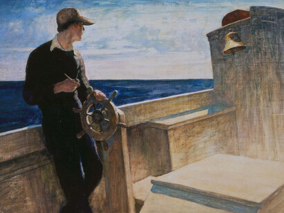 N.C. Wyeth (American, 1882–1945), Eight Bells, 1937, oil on hardboard, Bank of America Collection