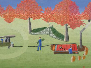 Theora Hamblett, Making sorghum (detail), 1964