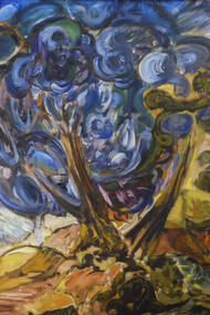 Michel Couchat. The Blue Tree, oil on canvas, 1961, 90x 130 cm
