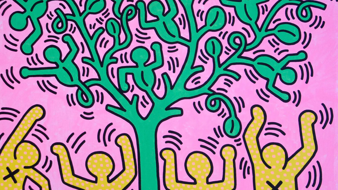Keith Haring, Tree of Life, 1985, Acrilico su tela 152,5 x 152,5 cm Collezione privata © Keith Haring Foundation