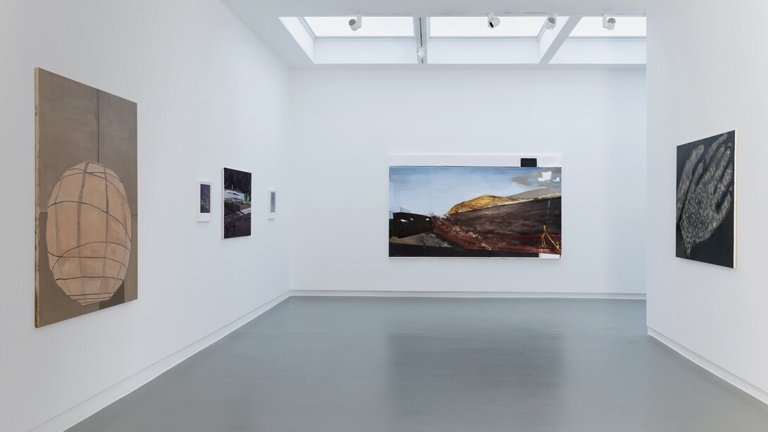 Various artists, Paintings and polaroids / A chair, a clock, a shirt, a car, exhibition view. Courtesy of Annet Gelink Gallery