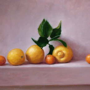 Still Life with Lemons & Tangerines by Chester Dewitt Rose - Oil on Panel