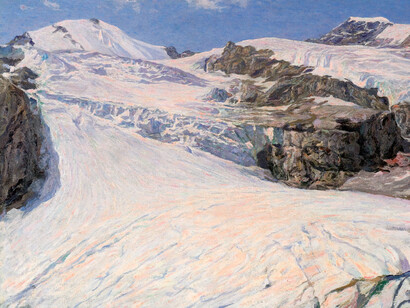 Emilio Longoni, Ghiacciaio, olio su tela 66,7 x 87,5 cm. Courtesy of GAMManzoni