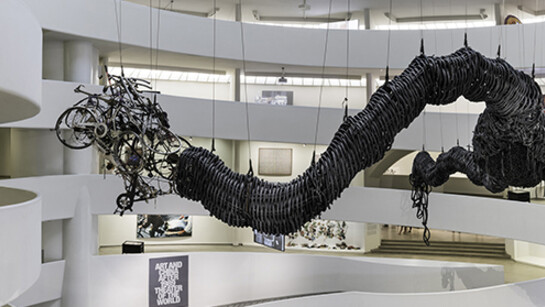 Chen Zhen
Precipitous Parturition, 1999
Installation view, Solomon R. Guggenheim Museum, New York, 2017-18 Courtesy, Galleria Continua, San Gimignano / Beijing / Les Moulins / Habana © ADAGP, Paris
Photo: David Heald