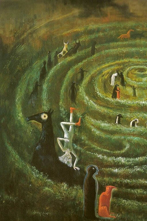 Leonora Carrington, The Labyrinth (detalle)