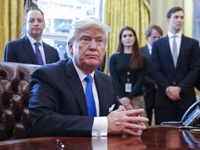 Donald Trump during a conference