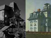 El diseño del Hotel Bates en Psicosis se inspira directamente en Casa junto a la vía del tren de Edward Hopper, trasladando a la pantalla el mismo clima de aislamiento y tensión que transmite la pintura