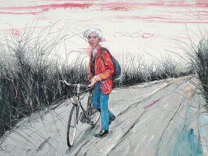 Zeng Fanzhi, After the Long March Andy Warhol arrived in China", 2005, oil on canvas, 215 x 330 cm, in Crossing China. Land of the rising art scene, Gérard Goodrow (ed.), Daab, Cologne, 2013. Courtesy Daab 