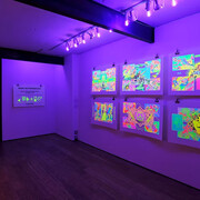 Mark Mothersbaugh, Postcard superheroes and other contemplations , exhibition view. Courtesy of Ki Smith Gallery