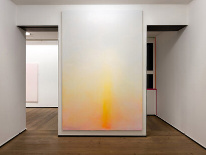 Din Matamoro, El viento y la pintura, vista de exhibición. Cortesía de la Galería Rafael Pérez Hernando