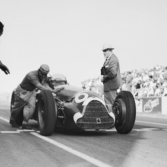 Such is life in racing, Reims, 1951. Courtesy of M.A.D.Gallery