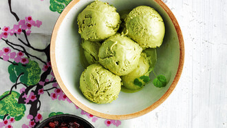 Una coppa di gelato al Matcha