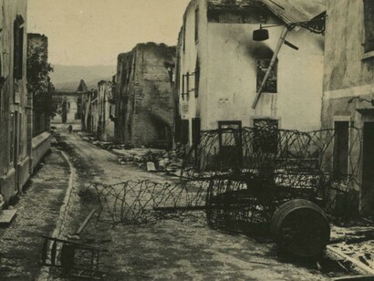 Un villaggio di Asiago durante la Battaglia degli Altopiani 