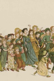 In an American fable, the Pied Piper is bewitching the children from the village