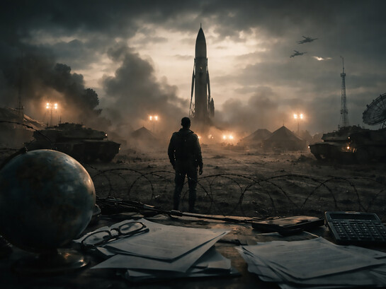 A world fortified for war yet hollowed by fear — where rising arsenals stand in stark contrast to a planet growing less secure