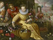 Bottega di Frederik I. van Valckenborch, Mercato dei fiori (primavera), dopo il 1595, olio su tela, 123,5 x 208,5 cm, GG 2203, Kunsthistorisches Museum Vienna, Pinacoteca, Courtesy KHM-Museumsverband