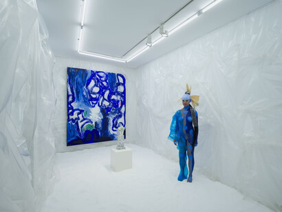 Donna Huanca, Las niñas del altiplano, vista de exhibición. Cortesía de Travesía Cuatro