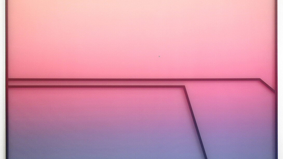 Jonny Niesche 'Undersong (vor Dunst)', 2015, Acylic, voile and steel, 120x170cm. Courtesy of The Flat