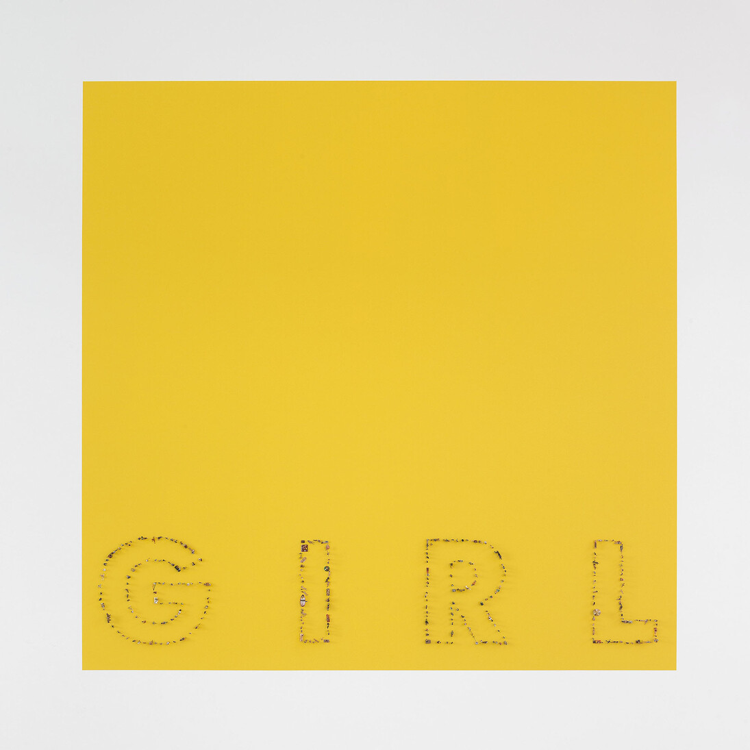 Guy Limone "GIRL" 2014, 311 hand painted plastic figurines (scale 1/87th) / 311 figurines en plastique peint (échelle 1/87eme), 69 x 69 inches / 175 x 175 cm, Photo : Claire Dorn, Courtesy Galerie Perrotin  