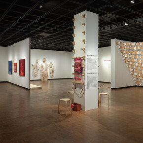 Tanya Aguiñiga and Porfirio Gutiérrez, Sangre de Nopal/blood of the Nopal, exhibition view. Courtesy of Fowler Museum