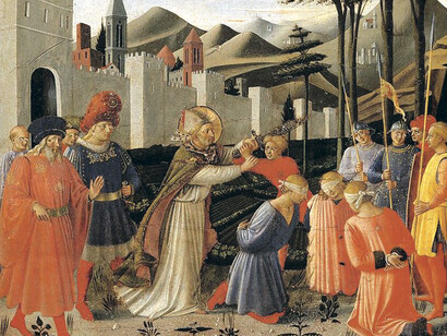 Fra Angelico- Escena del tríptico «La historia de San Nicolás» 