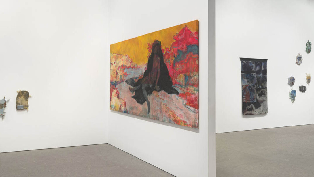 Installation view of Between the Waters (Whitney Museum of American Art, New York, March 9, 2018-). From left to right: Erin Jane Nelson, Dolphin Island, 2017; Erin Jane Nelson, Whispering River, 2017; Cy Gavin, The Future of Tucker’s Point, 2016; Erin Jane Nelson, Live.leaky, 2016; Erin Jane Nelson, Manchac, 2018; Erin Jane Nelson, Jekyll, 2018; Erin Jane Nelson, Ocracoke, 2017; Ebos Landing, 2018; Erin Jane Nelson, Kill Devil Hills, 2018; Erin Jane Nelson, First Landing Mushrooms, 2018. Photograph by Ron Amstutz