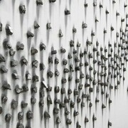 Teresita Fernández, Epic (detail), 2009, graphite, magnets, Installation view, USF Contemporary Art Museum, 2009, Photo: Aaron Igler, Greenhouse Media, Courtesy the artist and Lehmann Maupin, New York and Hong Kong